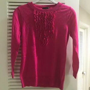 J. crew pink ruffle sweater